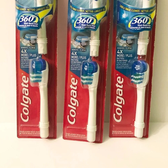3 Packs Colgate 360 Whole Mouth Clean  Soft Replacement Heads 2 Soft 1 Med - Picture 4 of 12